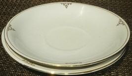 VINTAGE WELLSVILLE CHINA OHIO SAUCER SET OF 2 GOLD TRIM - £4.71 GBP