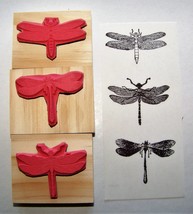 3 Dragonflies Dragonfly New Mounted Rubber Stamps - £11.99 GBP