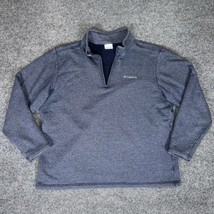 Columbia Sweater Mens XL Blue Pullover Quarter Zip Classic Solid Long Sl... - £12.58 GBP