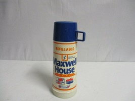 VINTAGE MAXWELL HOUSE COFFEE THERMOS SPEEDWAY BONDED CHEKER GAS STATION - $24.74