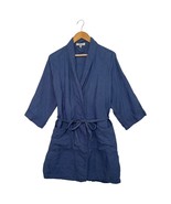 Serena Lily Robe Womens Small Medium Blue Linen Belted Bath Spa S&amp;L Lounge - $74.45 CAD