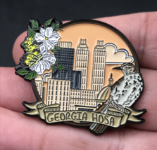 Georgia HOSA GA Enamel Pin 1.5x1.25 Rosa Laevigata &amp; Brown Thrasher - £9.42 GBP