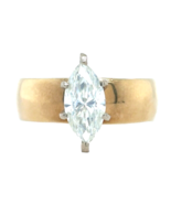 Marquise Moissanite Solitaire 10k Yellow Gold Size 6.75 Ring 3.7g - $1,470.00