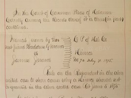 1875 Antique Divorce Petition Delaware County Pa Frances &amp; James Jerome T Morrow - £70.43 GBP