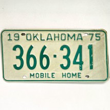 1975 United States Oklahoma Base Mobile Home License Plate 366-341 - £14.72 GBP