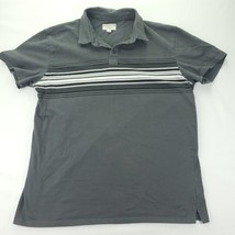 Hang Ten Polo Shirt Men Large Gray Striped Casual - £7.59 GBP