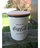 Coca-Cola Medium Enamel Ware Canister Beige with Black Logo Delicious BR... - £9.92 GBP
