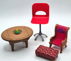 Mattel Mix Lot of Doll House Furniture Table Chairs Stool Red - $375.23 MXN