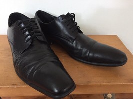 Kenneth Cole Regal Presence Black Leather Oxford Square Toe Dress Shoe 8... - £39.50 GBP