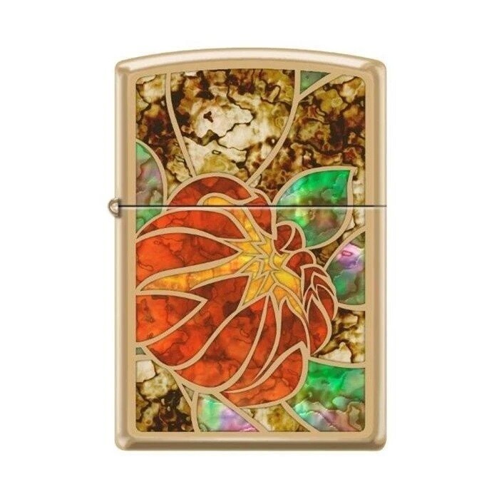 Zippo Lighter - Lotus Stained Glass Fusion - 853686 - $39.14