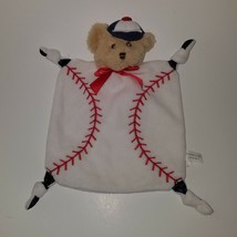 Bearington Baby Baseball Teddy Bear Lovey Plush Toy Red White Blue - £7.79 GBP