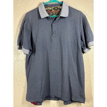 Robert Graham Polo Shirt Mens Blue Striped Collared Short Sleeve Size Me... - $511.31 MXN
