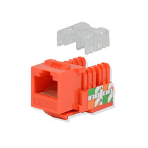 10 pack lot Keystone Jack Cat6 Orange Network Ethernet 110 Punchdown 8P8C - £29.80 GBP