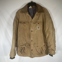 VTG Carharrt Jacket Mens Large Brown Blanket Lined Corduroy Canvas Grung... - £72.99 GBP