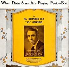 When Dixie Stars Are Playing Peek A Boo 1924 Sheet Music Jack Nelson DWFF1 - £20.03 GBP