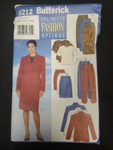 Butterick Sewing Pattern 5212 Jacket Top Skirt Pants Misses Plus Size 22... - $90.82 MXN