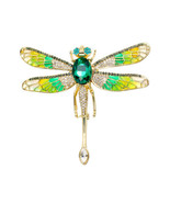 Dragonfly Lapel Collar Pin Corsage Brooch Women Jewelry Green Rhinestone... - £11.19 GBP