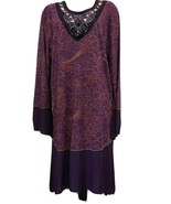 Lancai Fashion womans Jewel-Embellished Neckline Kaftan Dress purple size L - £23.70 GBP