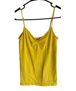 Guess Girls Sweetheart Runched  Stretchy Spaghetti Strap Cami Top Yellow S - £4.04 GBP