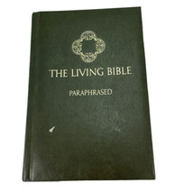 The Living Bible Paraphrased Tyndale Padded Hardcover Green Vintage 1973 - £7.75 GBP