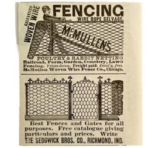 McMullen Woven Wire Rope Fence 1894 Advertisement Victorian Chicago ADBN... - $19.99