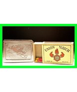 Antique Match Box Holder With Map Of Belgium And Union Match Box From Be... - £27.23 GBP
