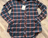 Knox Rose Plaid Tunic Shirt Blue Orange White Size Small - $14.49