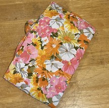 VTG Cannon Royal Family Full Sheet Fitted Daisy Yellow Pink Orange FLORA... - $24.74