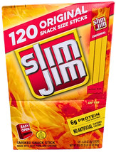 Slim Jim Snack Sized Smoked Meat Sticks Original Flavor 120 x 0.28 EXP 0... - $38.02