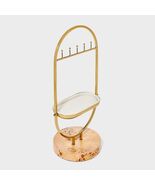 A New Day Oval Burlwood Jewelry Organizer Metal Stand Gold/Brown 13.5&quot;H - $26.20 CAD