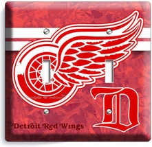 Detroit Red Wings Ice Hockey Team 2 Gang Light Switch Wall Plate Man Cave Decor - £12.86 GBP