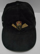 MURRAY MERKLEY Vtg Black SUEDE LEATHER Baseball CAP Hat Adjustable Embro... - £50.03 GBP