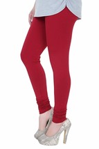 Women Cotton Lycra Leggings Solid Regular and Plus  for Women Yoga Paint Maroon - £10.88 GBP