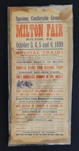 1899 antique MILTON FAIR milton pa BROADSIDE ad freaks bicycle race rr h... - $123.70
