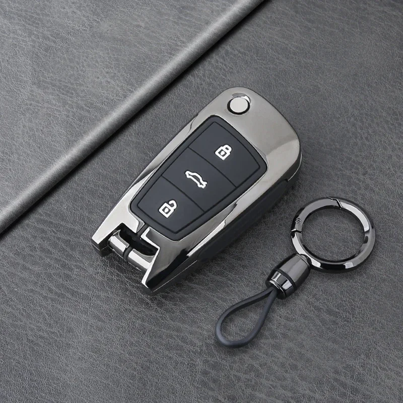 Zinc Alloy Car Flip Key Case Cover Shell Fob for Audi A1 A3 A6 A6L Q2 Q3... - $27.36