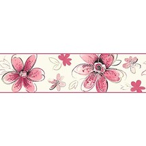 York Wallcoverings Brothers and Sisters V Bohemian Floral Border, Pearl,... - £9.95 GBP