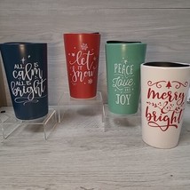 DesignPac Christmas Holiday Travel Mug Cup Tumbler Coffee Cocoa Tea Set ... - £15.40 GBP