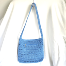THE SAK Original Crochet Light Blue Hobo Shoulder Bag Festival Purse Boho Pocket - £15.25 GBP