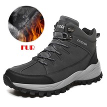 Retro Comfy Outdoor Boots Men Artificial Leather Autumn Winter Shoes Men Waterpr - £50.07 GBP