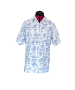 Croft &amp; Barrow Quick Dry Shirt Blue White Men Size Small Button Front Po... - $21.79