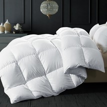 Goose Feather Down Comforter Queen Size - White Down Duvet Insert - Luxurious Fl - £116.17 GBP