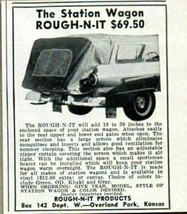 1957 Print Ad Rough-N-It Station Wagon Camping Tent Overland Park,Kansas - £6.87 GBP