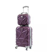 Gem 2-Piece Purple Carry-On Spinner Cosmetic Suitcase - $133.25