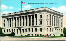Vtg Linen Postcard - Wilbarger County Court House - Vernon Texas TX - Unused - £6.99 GBP