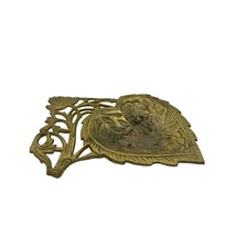 Vintage Etched Brass Heart and Floral Trinket dish Ashtray - £14.78 GBP