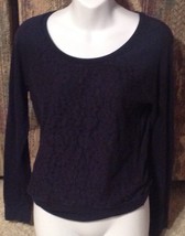 Abercrombie &amp; Fitch Womens Size Small Black Lace Overlay Front Long Slee... - $9.85