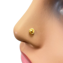 22ct Yellow Gold Plain High Polished Diamond Cut Rose Nose Stud/Pin 4mm ... - $85.67