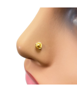 22ct Yellow Gold Plain High Polished Diamond Cut Rose Nose Stud/Pin 4mm ... - $118.85 CAD