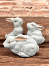 Set of 3 Vintage White Easter Bunny Rabbits Ceramic - £16.01 GBP