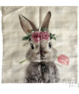 Decor Steals Woven Decorative Pillow Cover Rabbit Multicolored 18&quot; NEW - €12,20 EUR